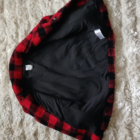 🎉Host Pick🎉 EUC Kid's Sherpa buffalo plaid coat - Picture 2 of 4